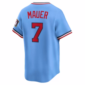 Joe Mauer Minnesota Twins Nike Throwback Cooperstown Collection Limited Jersey - Light Blue (Copy)