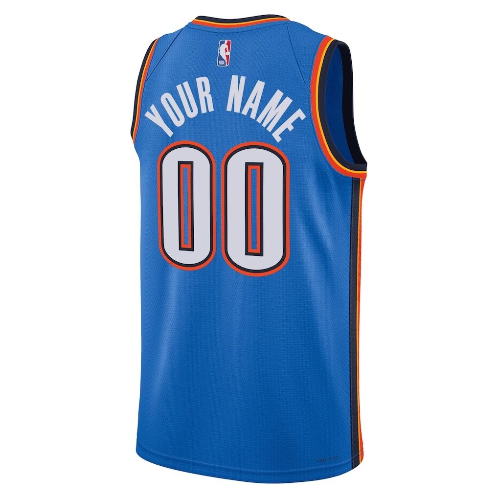 Oklahoma City Thunder Nike Unisex Swingman Custom Jersey Blue – Icon Edition