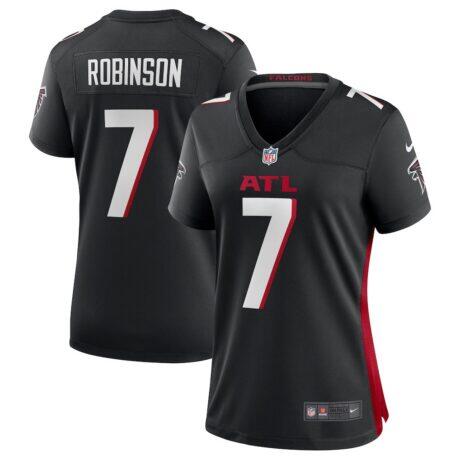 Bijan Robinson Atlanta Falcons Nike Women's Player Jersey - Black - Front View