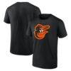 Baltimore Orioles Logo Athletic Official Logo T-Shirt - Black - Front View