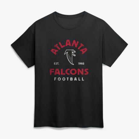 Atlanta Falcons Logo Athletic Vintage Arch T-Shirt - Black - Front View