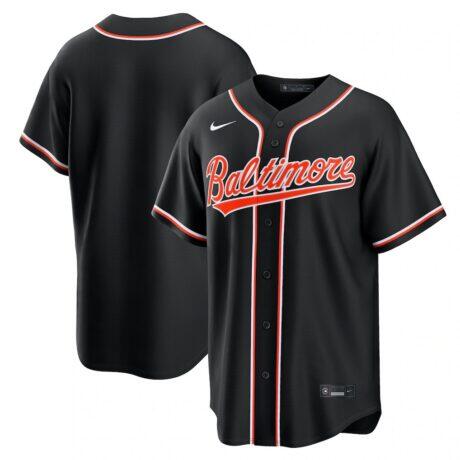 Baltimore Orioles Nike Fashion Replica Black Out Jersey - - Front View