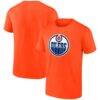Edmonton Oilers Logo Athletic Essential T-Shirt - Orange - Front View
