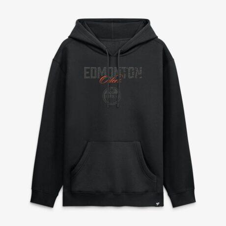 Edmonton Oilers Fanatics Black Out Hoodie - - Front View