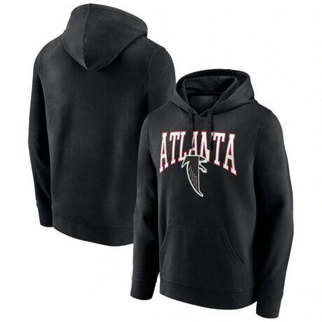 Atlanta Falcons Gridiron Classics Campus Standard Pullover Hoodie - Black - Front View