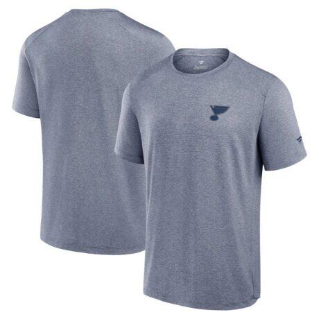St. Louis Blues Fanatics Front Office Tech T-Shirt - Navy - Front View