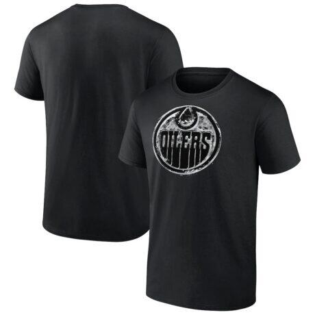 Edmonton Oilers Iced Out T-Shirt - Black - Front View