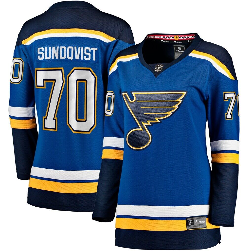 Oskar Sundqvist St. Louis Blues Fanatics Women’s Home Breakaway Player Jersey