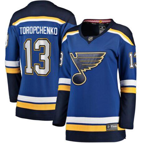Alexey Toropchenko St. Louis Blues Fanatics Women's Home Breakaway Player Jersey - Blue - Front View