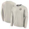 Edmonton Oilers Fanatics Authentic Pro Road Fleece Pullover Sweatshirt - Cream - Back View