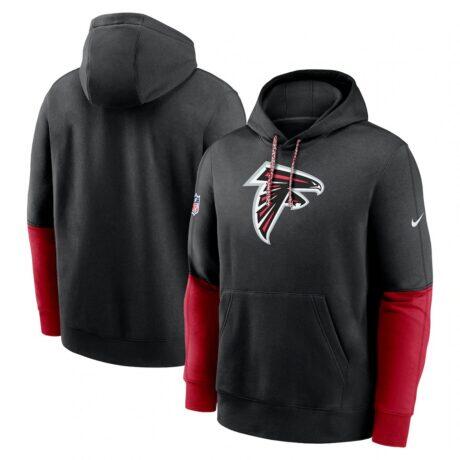 Atlanta Falcons Nike 2024 Sideline Club Pullover Hoodie - Black - Front View
