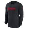 Atlanta Falcons Nike Sideline Player Performance Long Sleeve T-Shirt - Black - Back View