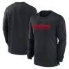 Atlanta Falcons Nike Sideline Player Performance Long Sleeve T-Shirt - Black - Front View