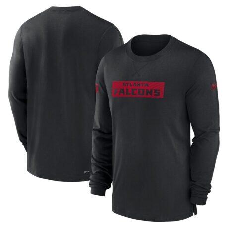 Atlanta Falcons Nike Sideline Player Performance Long Sleeve T-Shirt - Black - Front View