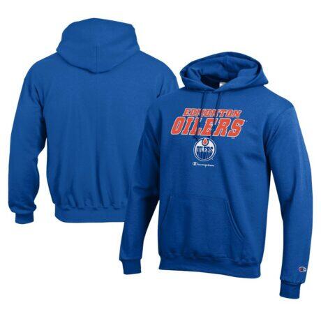 Edmonton Oilers Champion Eco Powerblend Pullover Hoodie - - Front View