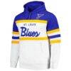 St. Louis Blues Mitchell & Ness Head Coach Pullover Hoodie - - Side View
