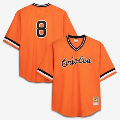 Cal Ripken Jr. Baltimore Orioles Profile Big & Tall Cooperstown Collection Mesh Batting Practice Jersey - Orange - Front View