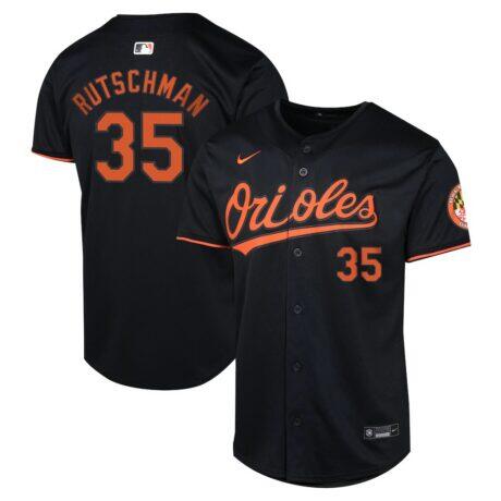 Adley Rutschman Baltimore Orioles Nike Youth Alternate Limited Player Jersey - Black - Front View