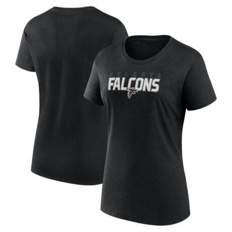 Atlanta Falcons Logo Athletic Women's Lean T-Shirt - Black - Front View