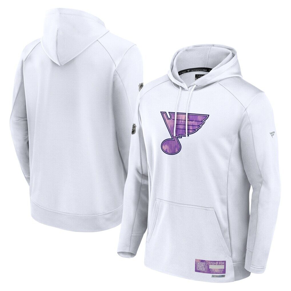 St. Louis Blues Fanatics Authentic Pro Hockey Fights Cancer Pullover Hoodie