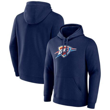Oklahoma City Thunder Primary Logo Pullover Hoodie - Navy - Front View