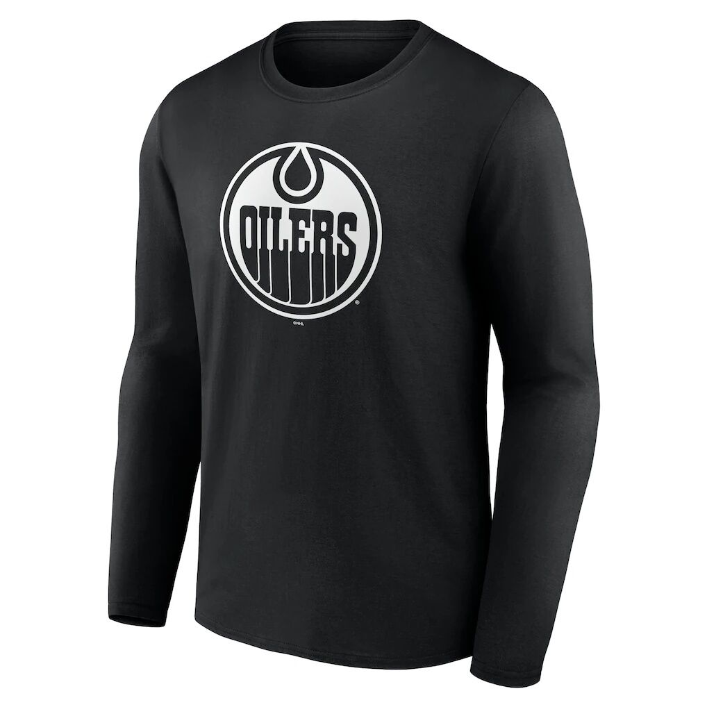Edmonton Oilers Personalized Name & Number Monochrome Long Sleeve T-Shirt