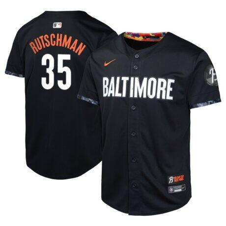 Adley Rutschman Baltimore Orioles Nike Youth City Connect Limited Player Jersey - Black - Front View