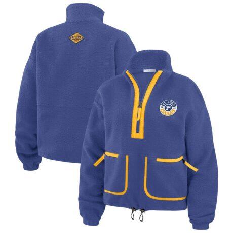 St. Louis Blues WEAR by Erin Andrews Women's Polar Fleece Half-Zip Jacket - Blue - Front View