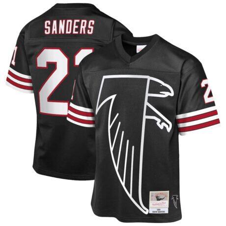 Deion Sanders Atlanta Falcons Mitchell & Ness Youth 1992 Throwback Fashion Jersey - Black - Front View