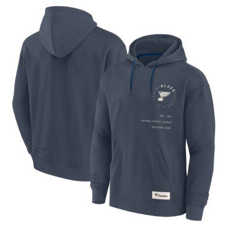 St. Louis Blues Fanatics Future Ground Info Pullover Hoodie - Navy - Front View