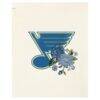 St. Louis Blues New Era Women's Glam Game Quarter-Zip Cropped Floral Hoodie Pullover - Cream - Front View