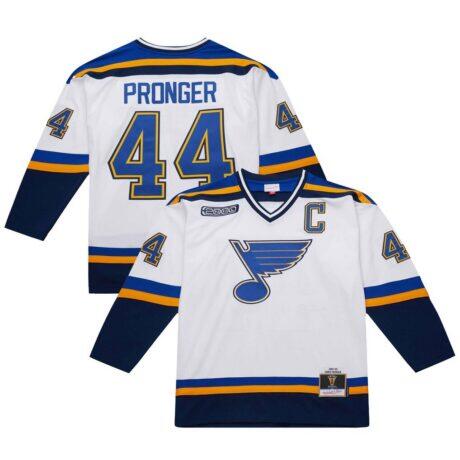 Chris Pronger St. Louis Blues 1999-00 Power Play Jersey - White - Front View