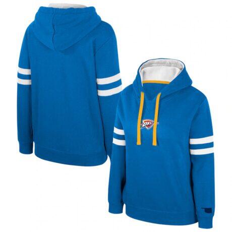 Oklahoma City Thunder Stadium Essentials Women's Road Game Pullover Hoodie - Blue - Front View