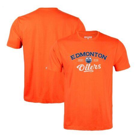 Edmonton Oilers Levelwear Richmond Ice Wall T-Shirt - Orange - Front View