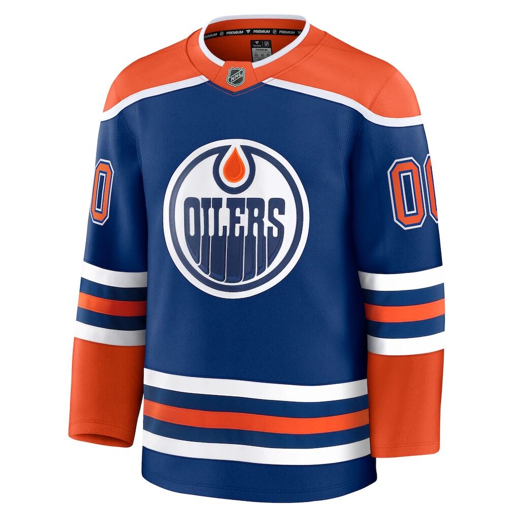 Edmonton Oilers Fanatics Home Premium Custom Jersey – Royal