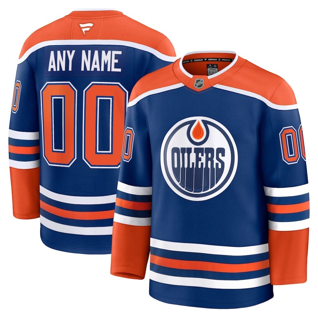 Edmonton Oilers Fanatics Home Premium Custom Jersey – Royal
