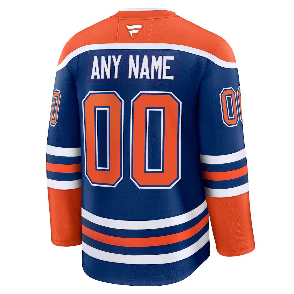 Edmonton Oilers Fanatics Home Premium Custom Jersey – Royal