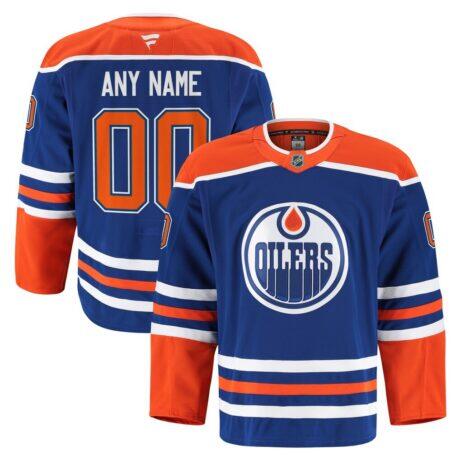 Edmonton Oilers Fanatics Home Authentic Pro Custom Jersey - - Front View