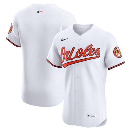 Baltimore Orioles Nike Home Elite Jersey - White - Front View