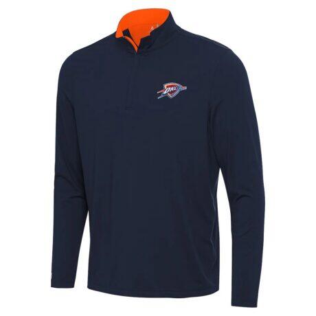 Oklahoma City Thunder Antigua Content Quarter-Zip Top - - Front View