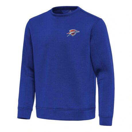 Oklahoma City Thunder Antigua Relevant Pullover Sweatshirt - Blue - Front View