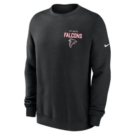 Atlanta Falcons Nike Primetime Club Fleece Pullover Sweatshirt - Black - Front View
