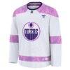 Edmonton Oilers Fanatics 2024 Hockey Fights Cancer Practice Jersey - White - Back View