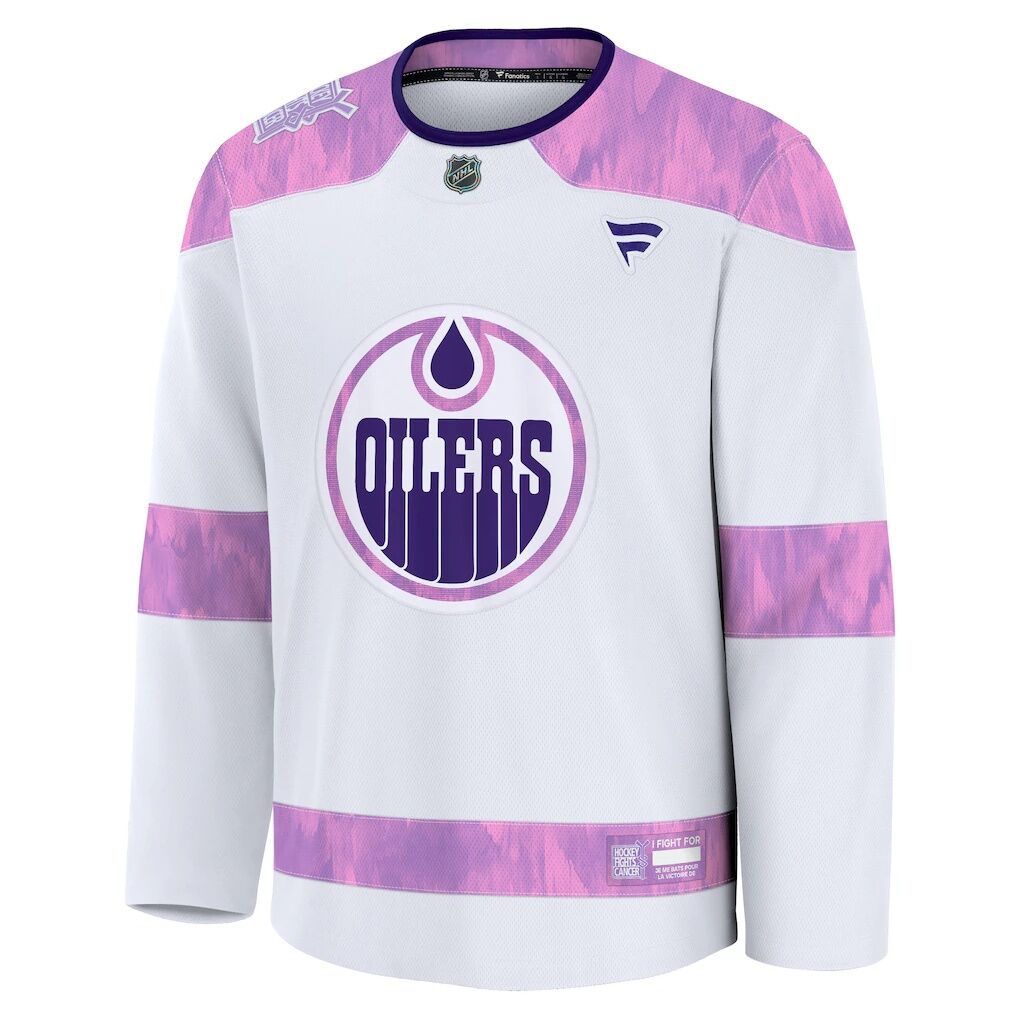 Edmonton Oilers Fanatics 2024 Hockey Fights Cancer Practice Jersey