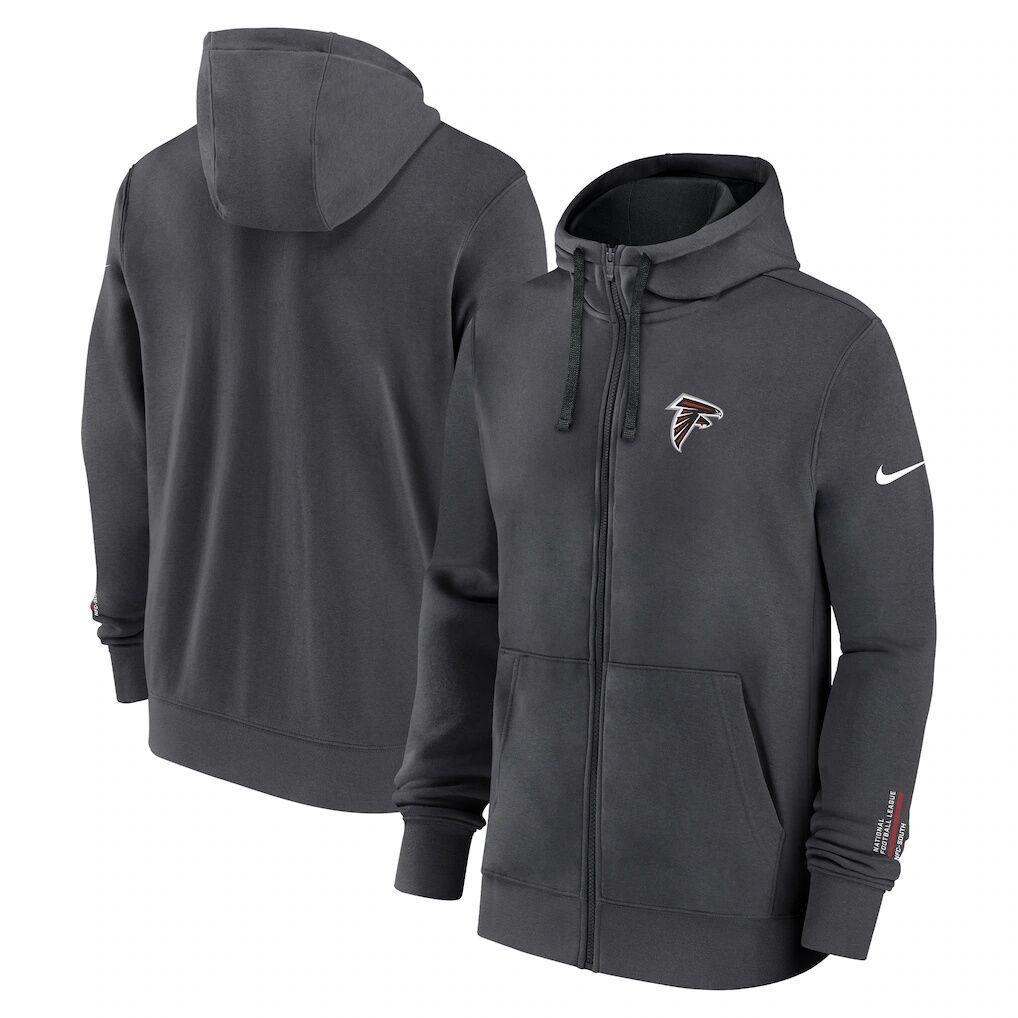 Atlanta Falcons Nike Primetime Club Full-Zip Hoodie – Anthracite