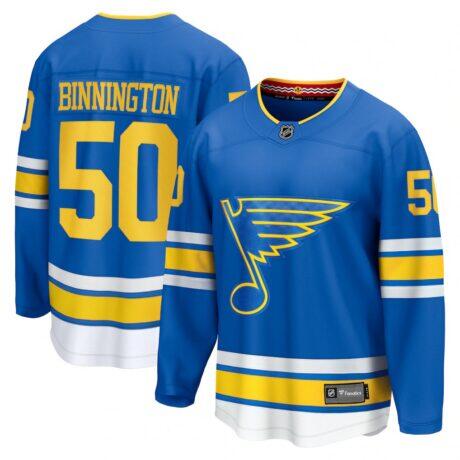 Jordan Binnington St. Louis Blues Fanatics Home Breakaway Player Jersey - Blue - Front View