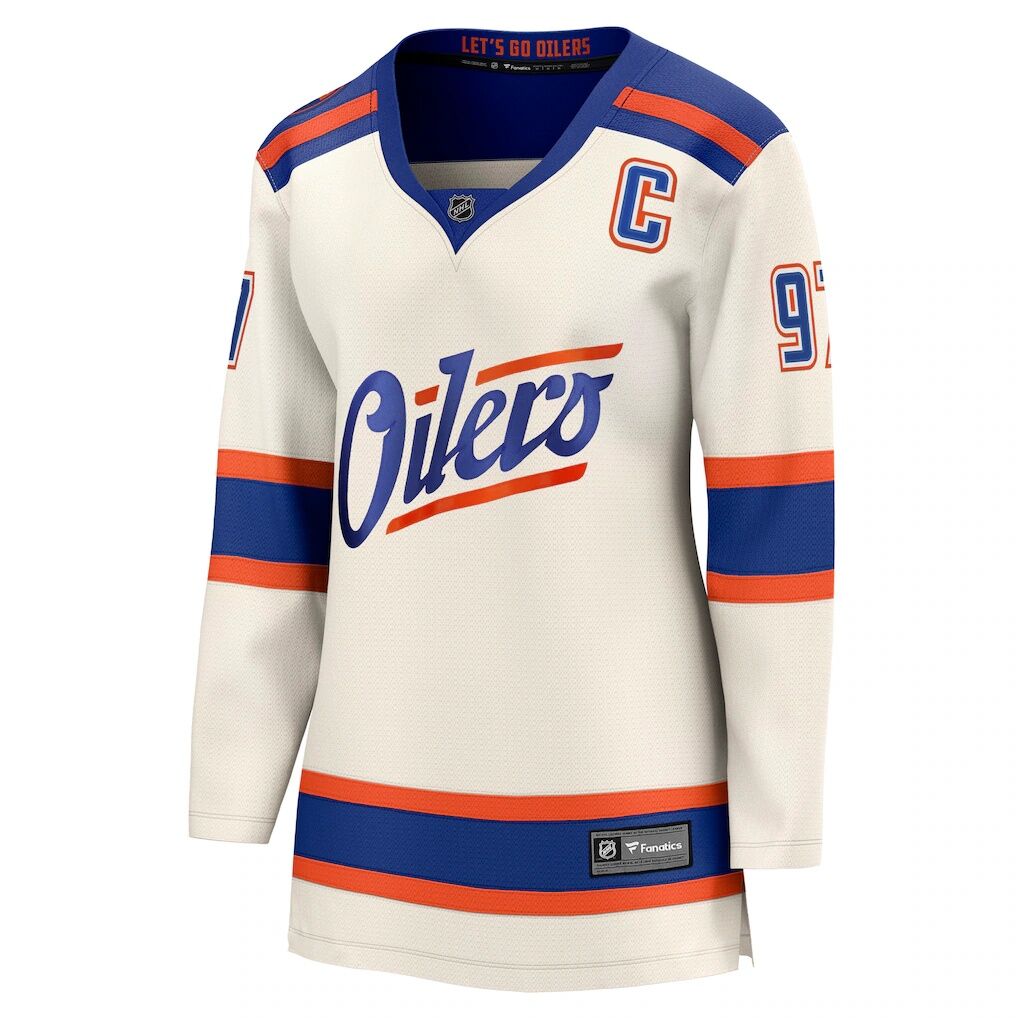 Connor McDavid Edmonton Oilers Fanatics Women’s Alternate Breakaway Jersey – Light Beige