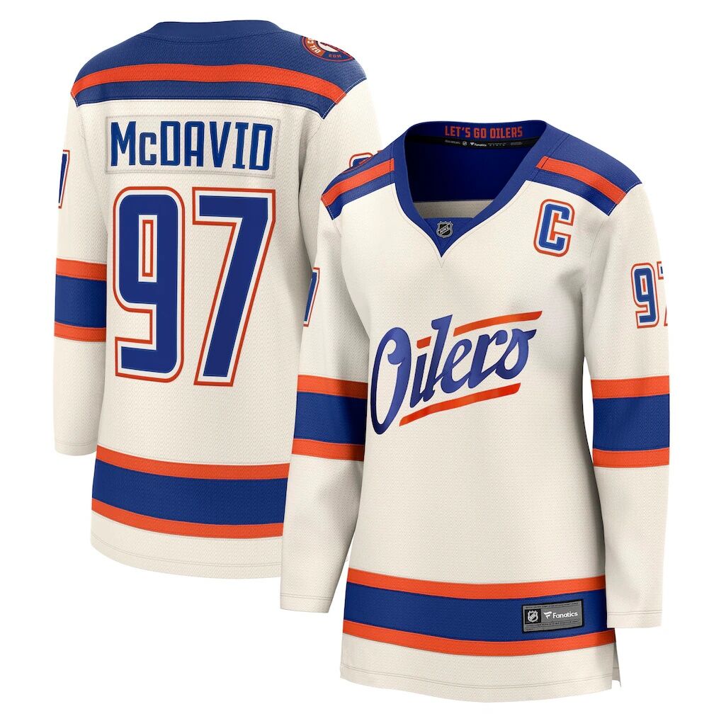 Connor McDavid Edmonton Oilers Fanatics Women’s Alternate Breakaway Jersey – Light Beige