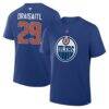 Leon Draisaitl Edmonton Oilers Fanatics Authentic Stack Name & Number T-Shirt - - Front View