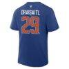 Leon Draisaitl Edmonton Oilers Fanatics Authentic Stack Name & Number T-Shirt - - Side View
